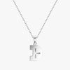TYPE by J'EVAR 7MM LETTER D SOLITAIRE DIAMOND INITIAL PENDANT 18K White Gold ALTR Lab Grown Diamond Back View | NO CHAIN / D