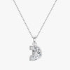 TYPE by J'EVAR 7MM LETTER D SOLITAIRE DIAMOND INITIAL PENDANT 18K White Gold ALTR Lab Grown Diamond Front View | NO CHAIN / D