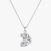 TYPE by J'EVAR 9MM D SOLITAIRE DIAMOND INITIAL PENDANT 18K White Gold ALTR Lab Grown Diamond Front View | NO CHAIN / D