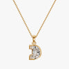 TYPE by J'EVAR 7MM D SOLITAIRE DIAMOND INITIAL PENDANT 18K Yellow Gold ALTR Lab Grown Diamond Front View | NO CHAIN / D