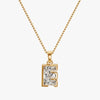 TYPE by J'EVAR 7MM E SOLITAIRE DIAMOND INITIAL PENDANT 18K Yellow Gold ALTR Lab Grown Diamond Front View | NO CHAIN / E