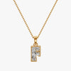 TYPE by J'EVAR 7MM F SOLITAIRE DIAMOND INITIAL PENDANT 18K Yellow Gold ALTR Lab Grown Diamond Front View | NO CHAIN / F