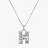 TYPE by J'EVAR 9MM H SOLITAIRE DIAMOND INITIAL PENDANT 18K White Gold ALTR Lab Grown Diamond Front View | NO CHAIN / H