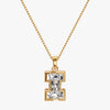 TYPE by J'EVAR 9MM I SOLITAIRE DIAMOND INITIAL PENDANT 18K Yellow Gold ALTR Lab Grown Diamond Front View | NO CHAIN / I