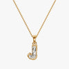 TYPE by J'EVAR 7MM J SOLITAIRE DIAMOND INITIAL PENDANT 18K Yellow Gold ALTR Lab Grown Diamond Front View | NO CHAIN / J
