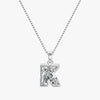 TYPE by J'EVAR 7MM LETTER K SOLITAIRE DIAMOND INITIAL PENDANT 18K White Gold ALTR Lab Grown Diamond Front View | NO CHAIN / K
