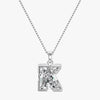 TYPE by J'EVAR 9MM K SOLITAIRE DIAMOND INITIAL PENDANT 18K White Gold ALTR Lab Grown Diamond Front View | NO CHAIN / K