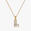 TYPE by J'EVAR 7MM L SOLITAIRE DIAMOND INITIAL PENDANT 18K Yellow Gold ALTR Lab Grown Diamond Front View | NO CHAIN / L