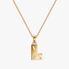 TYPE by J'EVAR 9MM L A SOLITAIRE DIAMOND INITIAL PENDANT 18K Yellow Gold ALTR Lab Grown Diamond Back View | NO CHAIN / L