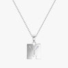 TYPE by J'EVAR 7MM LETTER M SOLITAIRE DIAMOND INITIAL PENDANT 18K White Gold ALTR Lab Grown Diamond Back View | NO CHAIN / M