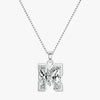 TYPE by J'EVAR 9MM M SOLITAIRE DIAMOND INITIAL PENDANT 18K White Gold ALTR Lab Grown Diamond Front View | NO CHAIN / M