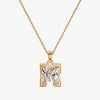 TYPE by J'EVAR 7MM M SOLITAIRE DIAMOND INITIAL PENDANT 18K Yellow Gold ALTR Lab Grown Diamond Front View | NO CHAIN / M