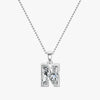 TYPE by J'EVAR 7MM LETTER N SOLITAIRE DIAMOND INITIAL PENDANT 18K White Gold ALTR Lab Grown Diamond Front View | NO CHAIN / N