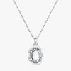 TYPE by J'EVAR 9MM O SOLITAIRE DIAMOND INITIAL PENDANT 18K White Gold ALTR Lab Grown Diamond Front View | NO CHAIN / O