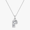 TYPE by J'EVAR 9MM P SOLITAIRE DIAMOND INITIAL PENDANT 18K White Gold ALTR Lab Grown Diamond Front View | NO CHAIN / P