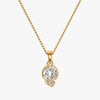 TYPE by J'EVAR 7MM Q SOLITAIRE DIAMOND INITIAL PENDANT 18K Yellow Gold ALTR Lab Grown Diamond Front View | NO CHAIN / Q