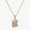 TYPE by J'EVAR 9MM S SOLITAIRE DIAMOND INITIAL PENDANT 18K Yellow Gold ALTR Lab Grown Diamond Front View | NO CHAIN / S