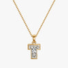 TYPE by J'EVAR 7MM T SOLITAIRE DIAMOND INITIAL PENDANT 18K Yellow Gold ALTR Lab Grown Diamond Front View | NO CHAIN / T