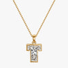 TYPE by J'EVAR 9MM T SOLITAIRE DIAMOND INITIAL PENDANT 18K Yellow Gold ALTR Lab Grown Diamond Front View | NO CHAIN / T