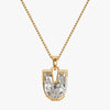 TYPE by J'EVAR 9MM U SOLITAIRE DIAMOND INITIAL PENDANT 18K Yellow Gold ALTR Lab Grown Diamond Front View | NO CHAIN / U
