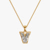 TYPE by J'EVAR 7MM V SOLITAIRE DIAMOND INITIAL PENDANT 18K Yellow Gold ALTR Lab Grown Diamond Front View | NO CHAIN / V