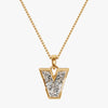 TYPE by J'EVAR 9MM V SOLITAIRE DIAMOND INITIAL PENDANT 18K Yellow Gold ALTR Lab Grown Diamond Front View | NO CHAIN / V