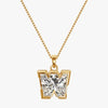 TYPE by J'EVAR 9MM W SOLITAIRE DIAMOND INITIAL PENDANT 18K Yellow Gold ALTR Lab Grown Diamond Front View | NO CHAIN / W