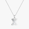 TYPE by J'EVAR 7MM LETTER X SOLITAIRE DIAMOND INITIAL PENDANT 18K White Gold ALTR Lab Grown Diamond Back View | NO CHAIN / X
