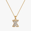 TYPE by J'EVAR 7MM X SOLITAIRE DIAMOND INITIAL PENDANT 18K Yellow Gold ALTR Lab Grown Diamond Front View | NO CHAIN / X