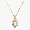 TYPE by J'EVAR 9MM O SOLITAIRE DIAMOND INITIAL PENDANT 18K Yellow Gold ALTR Lab Grown Diamond Front View | 18 IN CHAIN / O