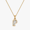 TYPE by J'EVAR 7MM P SOLITAIRE DIAMOND INITIAL PENDANT 18K Yellow Gold ALTR Lab Grown Diamond Front View | 18 IN CHAIN / P