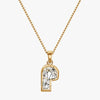 TYPE by J'EVAR 9MM P SOLITAIRE DIAMOND INITIAL PENDANT 18K Yellow Gold ALTR Lab Grown Diamond Front View | 18 IN CHAIN / P