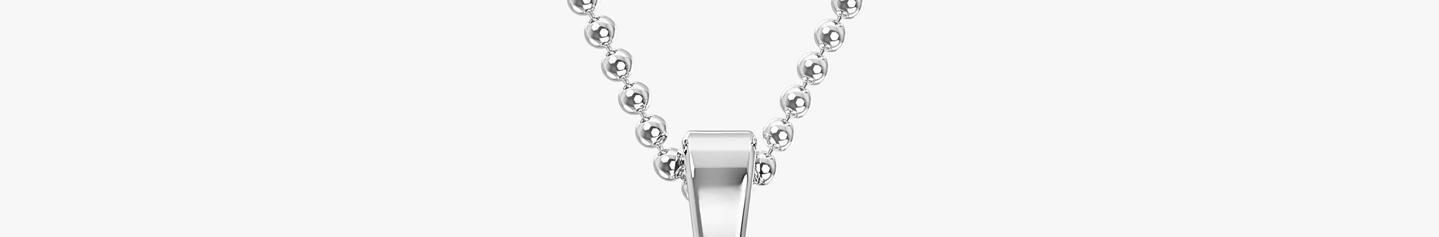 TYPE by J'EVAR 9MM Q SOLITAIRE DIAMOND INITIAL PENDANT 18K White Gold ALTR Lab Grown Diamond Front View