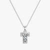 TYPE by J'EVAR 7MM LETTER T SOLITAIRE DIAMOND INITIAL PENDANT 18K White Gold ALTR Lab Grown Diamond Front View | 18 IN CHAIN / T
