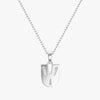 TYPE by J'EVAR 7MM LETTER U SOLITAIRE DIAMOND INITIAL PENDANT 18K White Gold ALTR Lab Grown Diamond Back View | 18 IN CHAIN / U