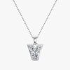 TYPE by J'EVAR 7MM LETTER V SOLITAIRE DIAMOND INITIAL PENDANT 18K White Gold ALTR Lab Grown Diamond Front View | 18 IN CHAIN / V