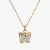 TYPE by J'EVAR 7MM W SOLITAIRE DIAMOND INITIAL PENDANT 18K Yellow Gold ALTR Lab Grown Diamond Front View | 18 IN CHAIN / W