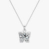 TYPE by J'EVAR 7MM LETTER W SOLITAIRE DIAMOND INITIAL PENDANT 18K White Gold ALTR Lab Grown Diamond Front View | NO CHAIN / W