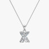 TYPE by J'EVAR 7MM LETTER X SOLITAIRE DIAMOND INITIAL PENDANT 18K White Gold ALTR Lab Grown Diamond Front View | 18 IN CHAIN / X