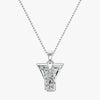 TYPE by J'EVAR 9MM Y SOLITAIRE DIAMOND INITIAL PENDANT 18K White Gold ALTR Lab Grown Diamond Front View | 18 IN CHAIN / Y