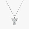 TYPE by J'EVAR 7MM LETTER Y SOLITAIRE DIAMOND INITIAL PENDANT 18K White Gold ALTR Lab Grown Diamond Front View | NO CHAIN / Y