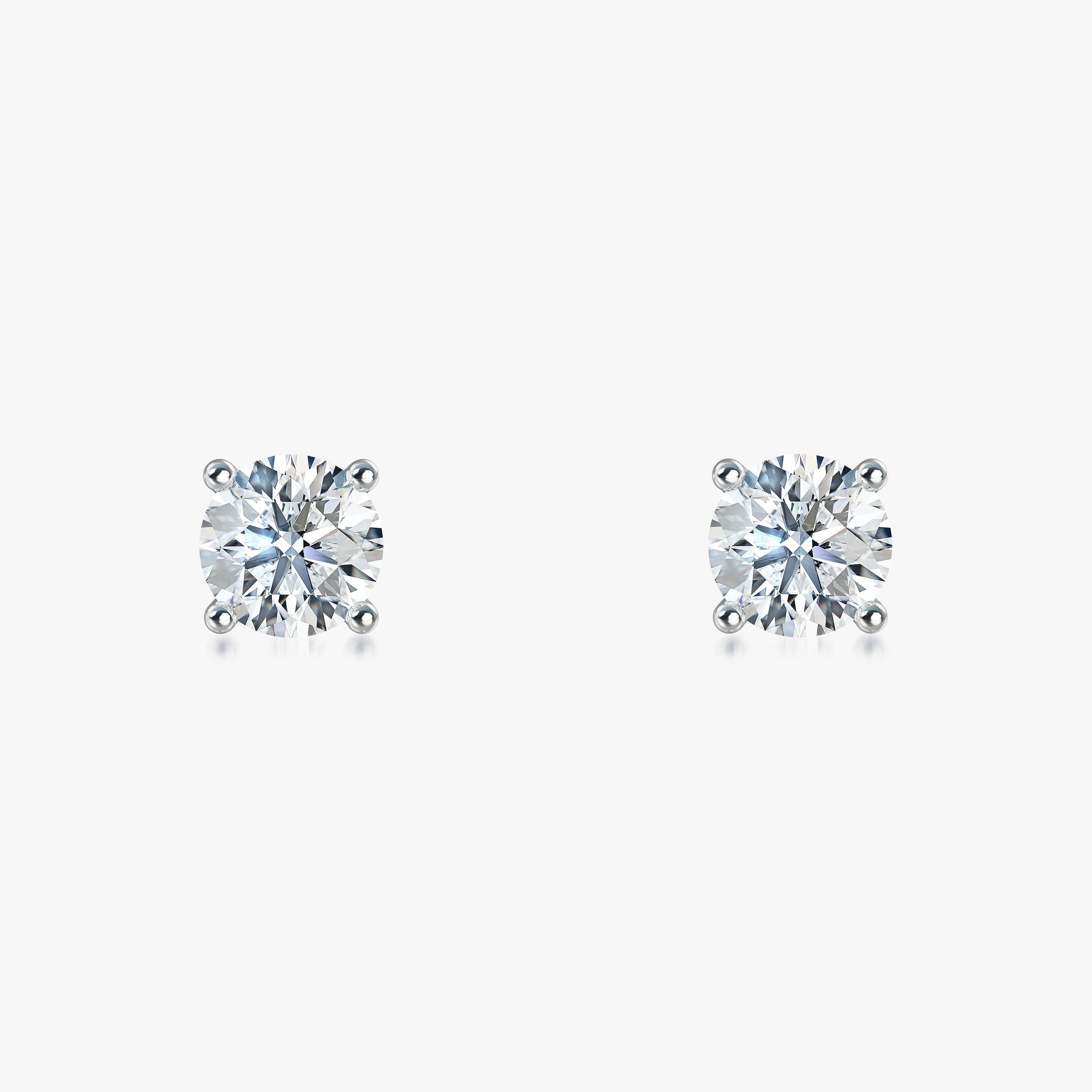 J'EVAR 14KT White Gold ALTR Lab Grown Diamond Stud Earrings Front View