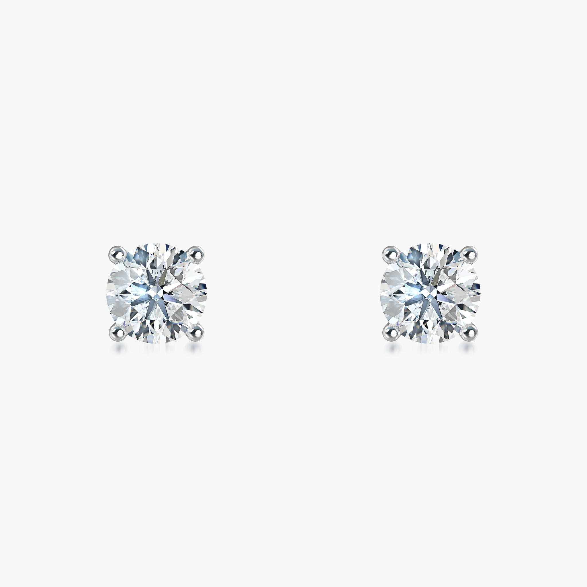 J'EVAR 14KT White Gold ALTR Lab Grown Diamond Stud Earrings Front View