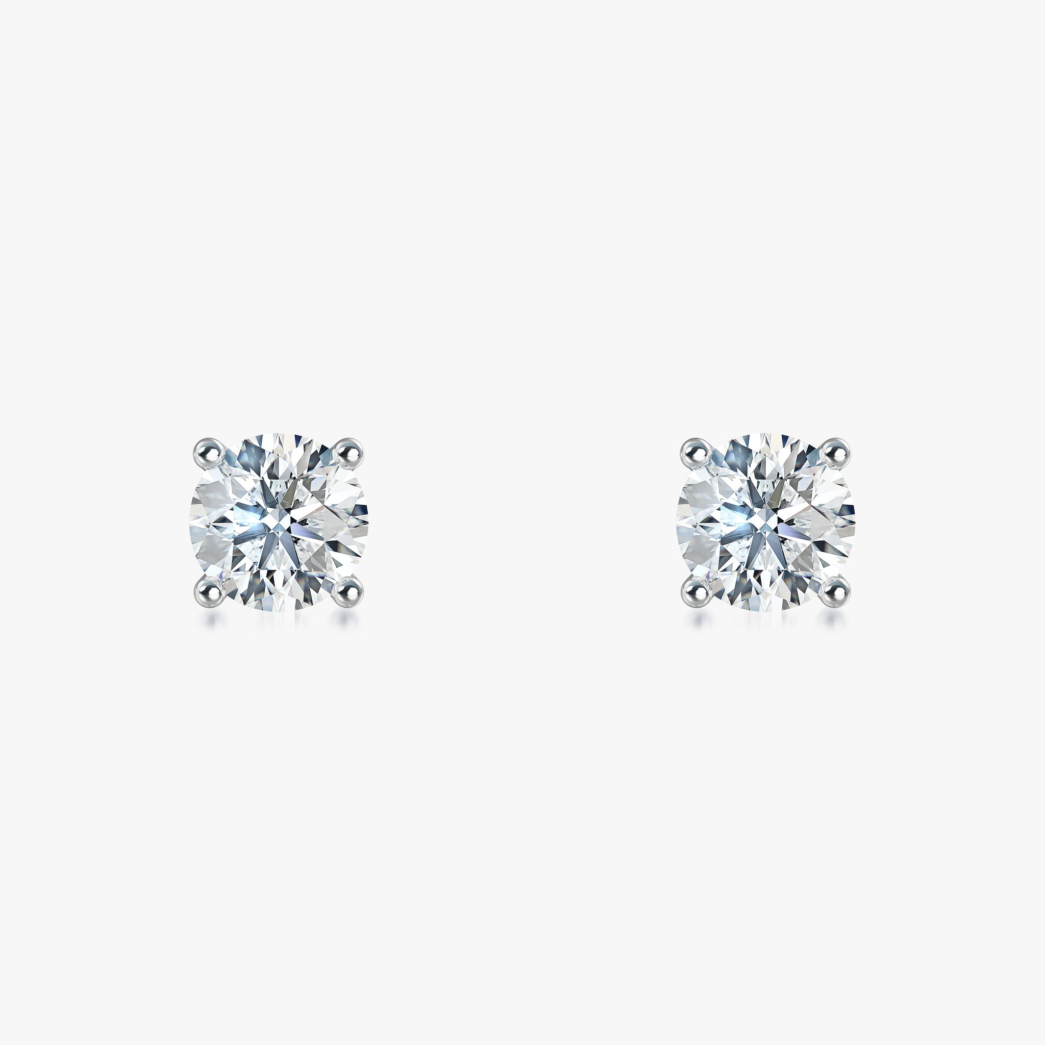 J'EVAR 14KT White Gold ALTR Lab Grown Diamond Stud Earrings Front View