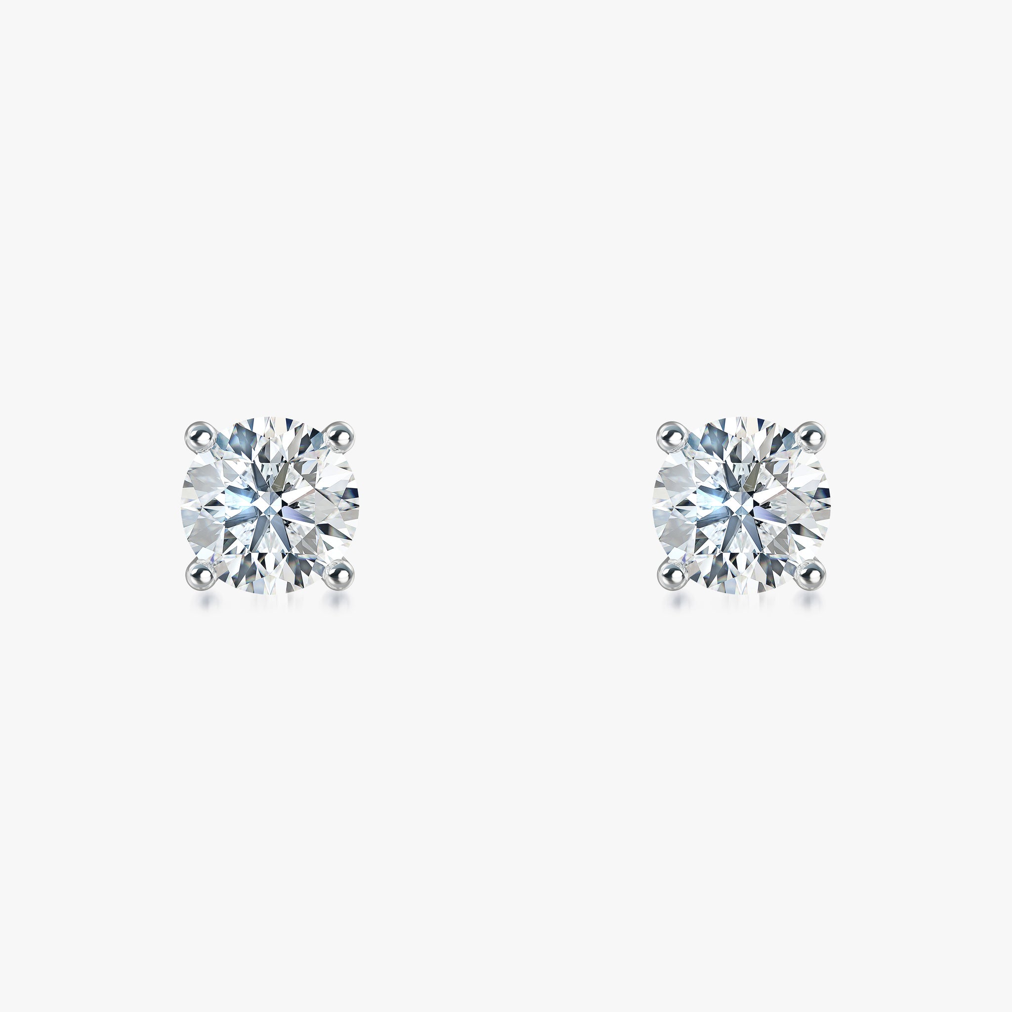 J'EVAR 14KT White Gold ALTR Lab Grown Diamond Stud Earrings Front View