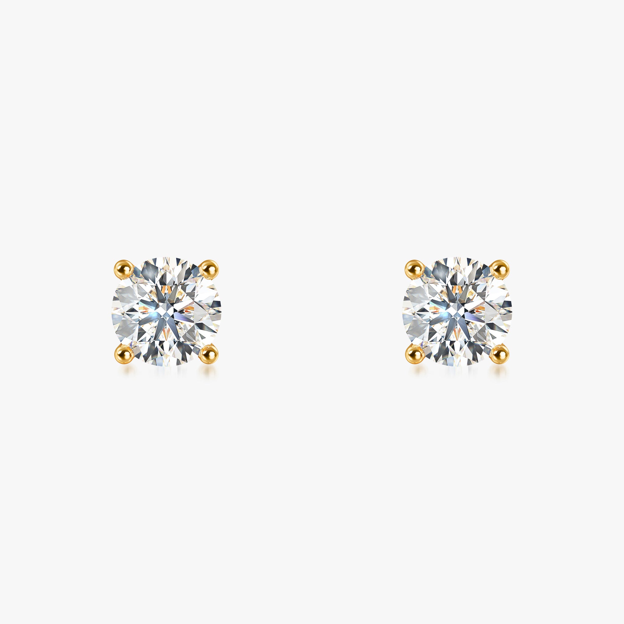 J'EVAR 14KT Yellow Gold ALTR Lab Grown Diamond Stud Earrings Front View