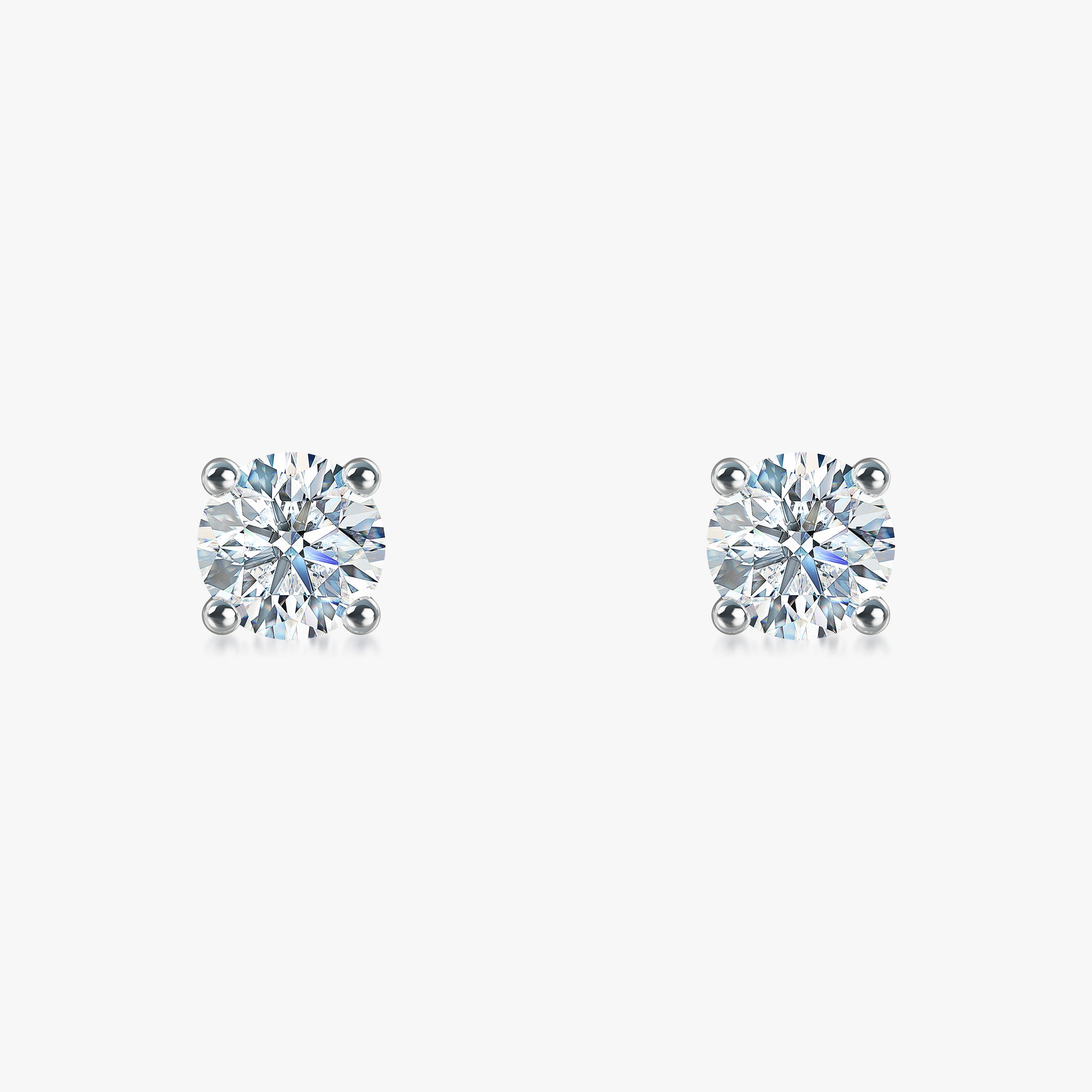 J'EVAR 18KT White Gold ALTR Lab Grown Diamond Stud Earrings with Guardian Backs Front View