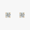 J'EVAR 18KT Yellow Gold ALTR Lab Grown Diamond Stud Earrings with Guardian Backs Front View | Pair / 2.00 CT