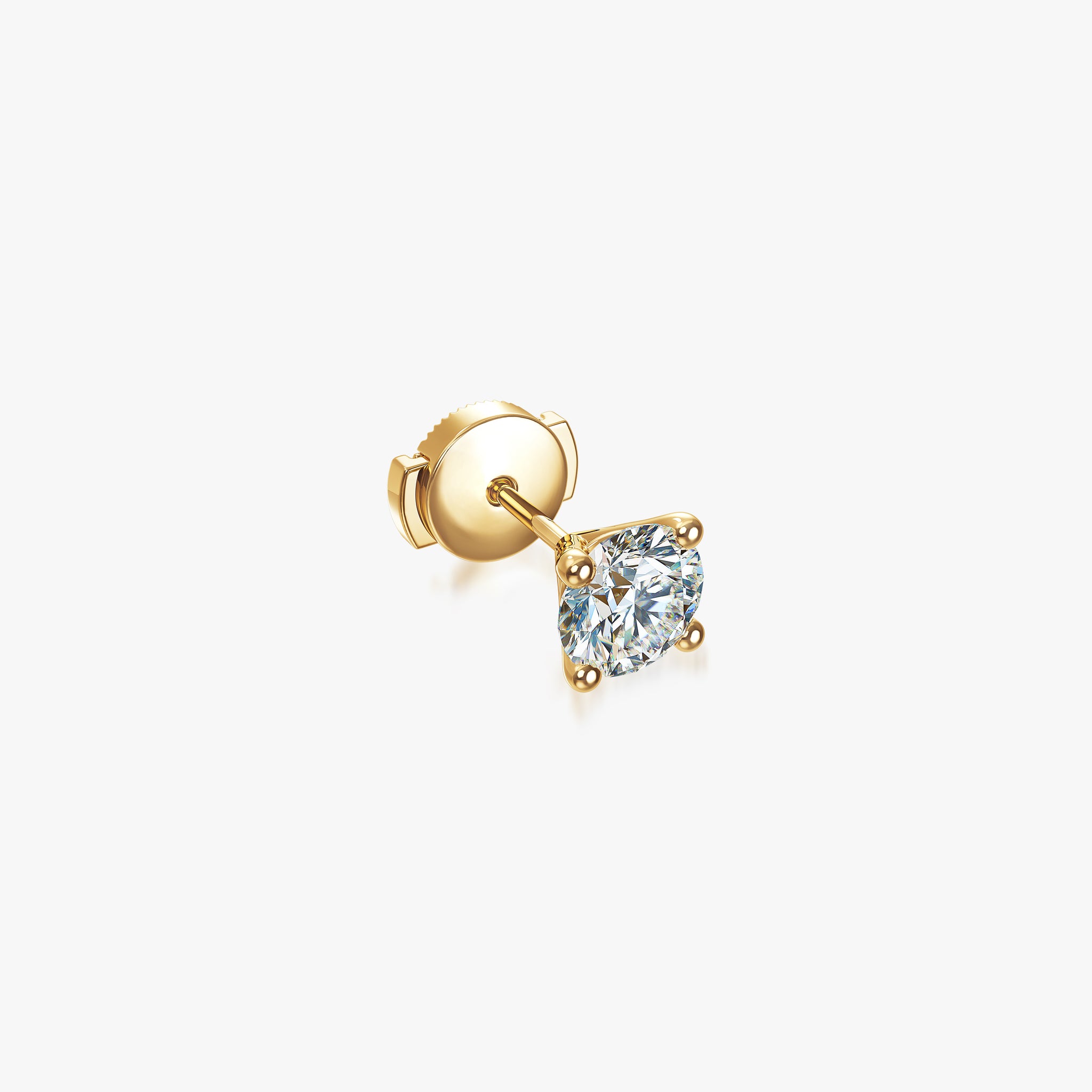 J'EVAR 18KT Yellow Gold ALTR Lab Grown Diamond Stud Earrings with Guardian Backs Lock View