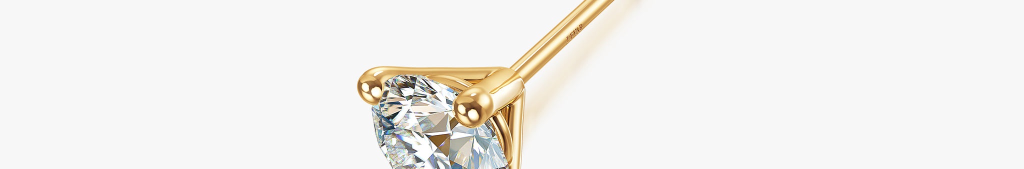 J'EVAR 18KT Yellow Gold ALTR Lab Grown Diamond Stud Earrings with Guardian Backs Perspective View